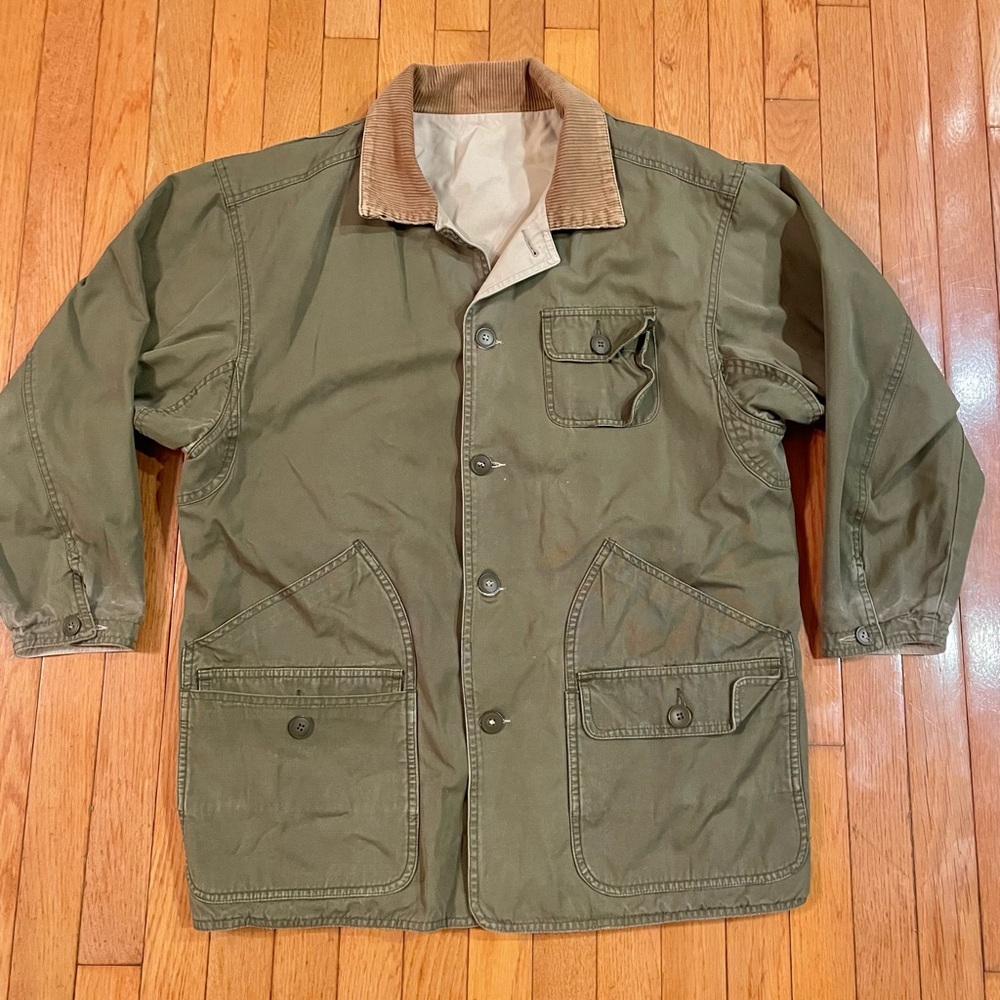 VTG Ashton Cove Double Sided Chore Utility Jacket/Shacket Green Khaki Sz M-EUC